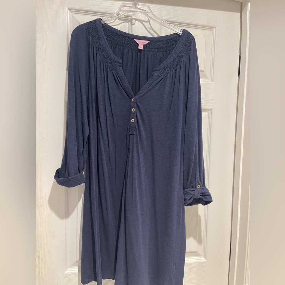 LILLY PULITZER NAVY BLUE DRESS SIZE LARGE